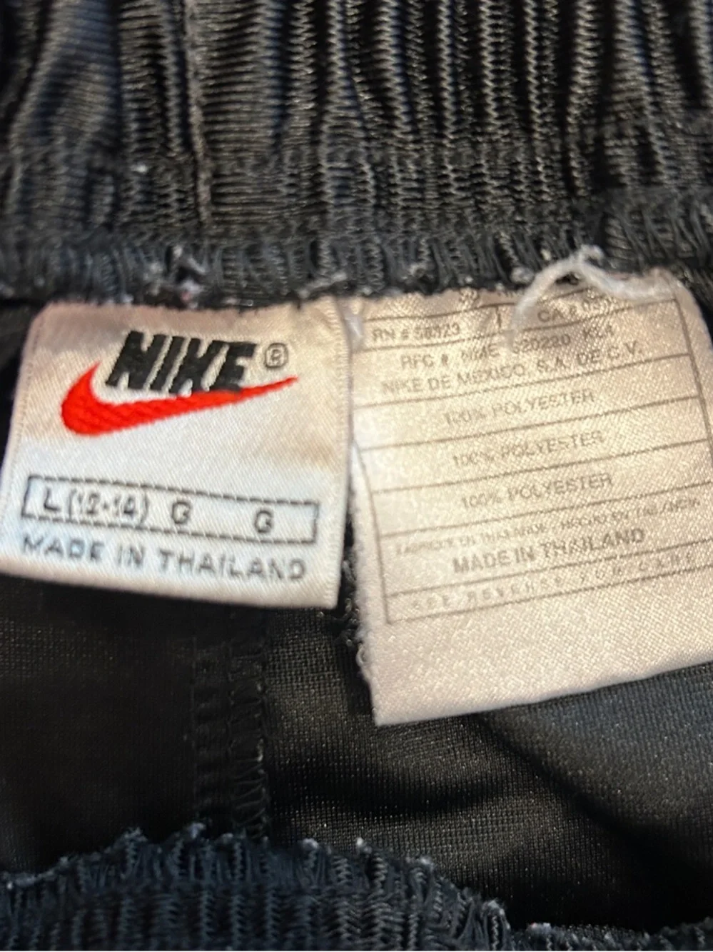 Nike Vintage Tear Away Black Track Pants Womens L (12-14) 90s Y2K